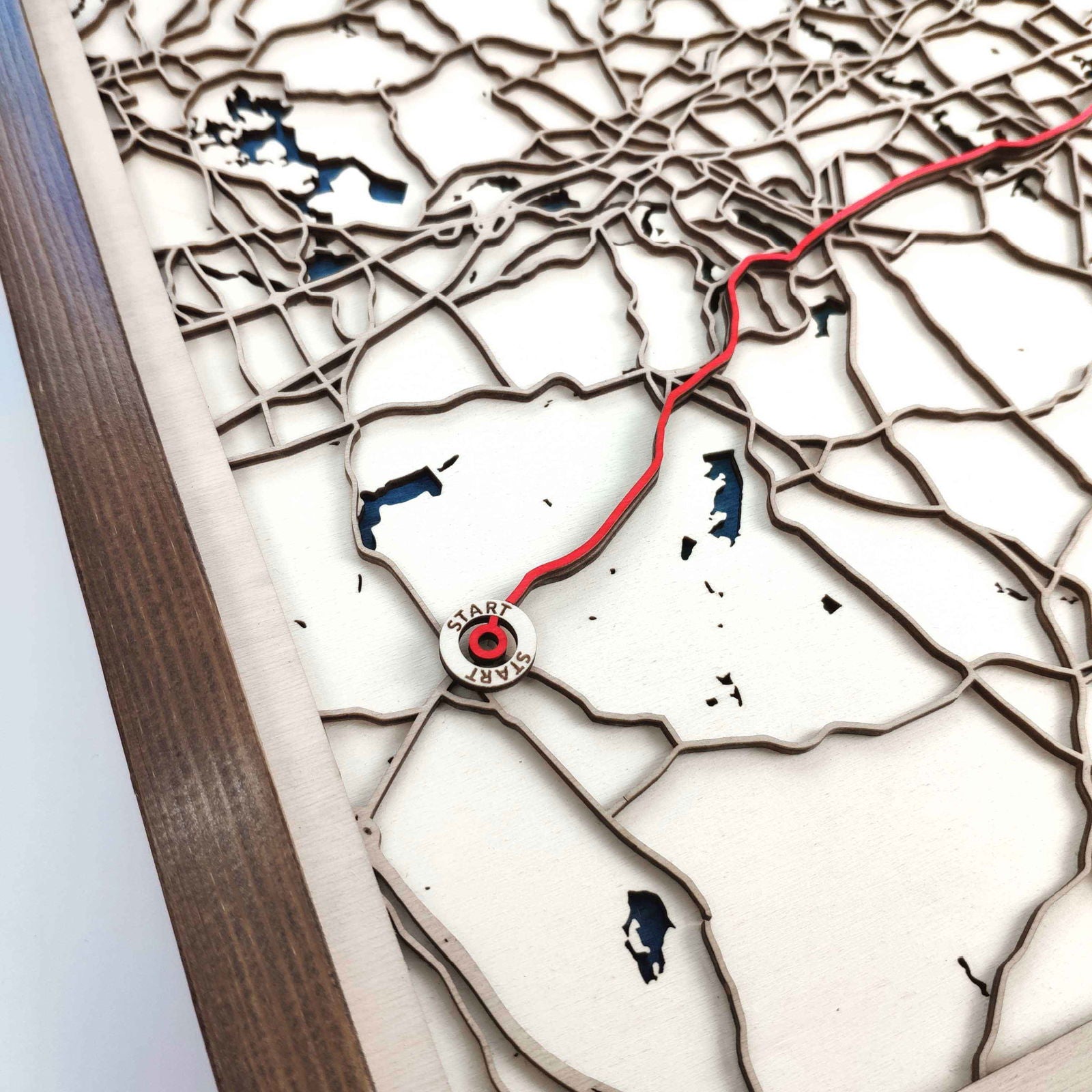 Boston Marathon Laser-Cut Wooden Map – Unique Runner Poster Gift by CityWood - Custom Wood Map Art - Unique Laser Cut Engraved - Anniversary Gift