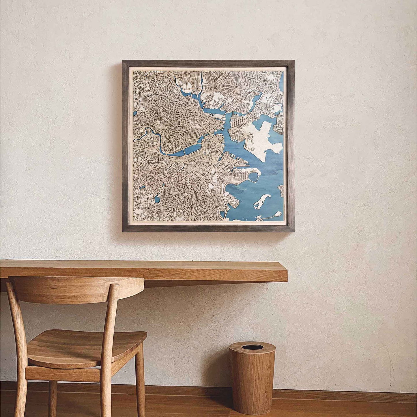 Boston Wooden Map by CityWood - Custom Wood Map Art - Unique Laser Cut Engraved - Anniversary Gift