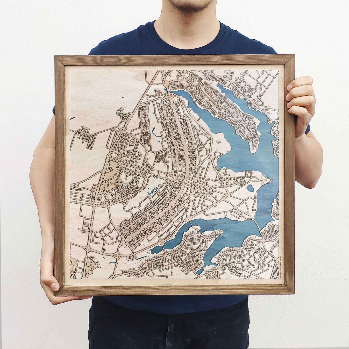 Brasilia Wooden Map by CityWood - Custom Wood Map Art - Unique Laser Cut Engraved - Anniversary Gift