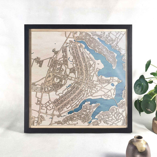Brasilia Wooden Map by CityWood - Custom Wood Map Art - Unique Laser Cut Engraved - Anniversary Gift