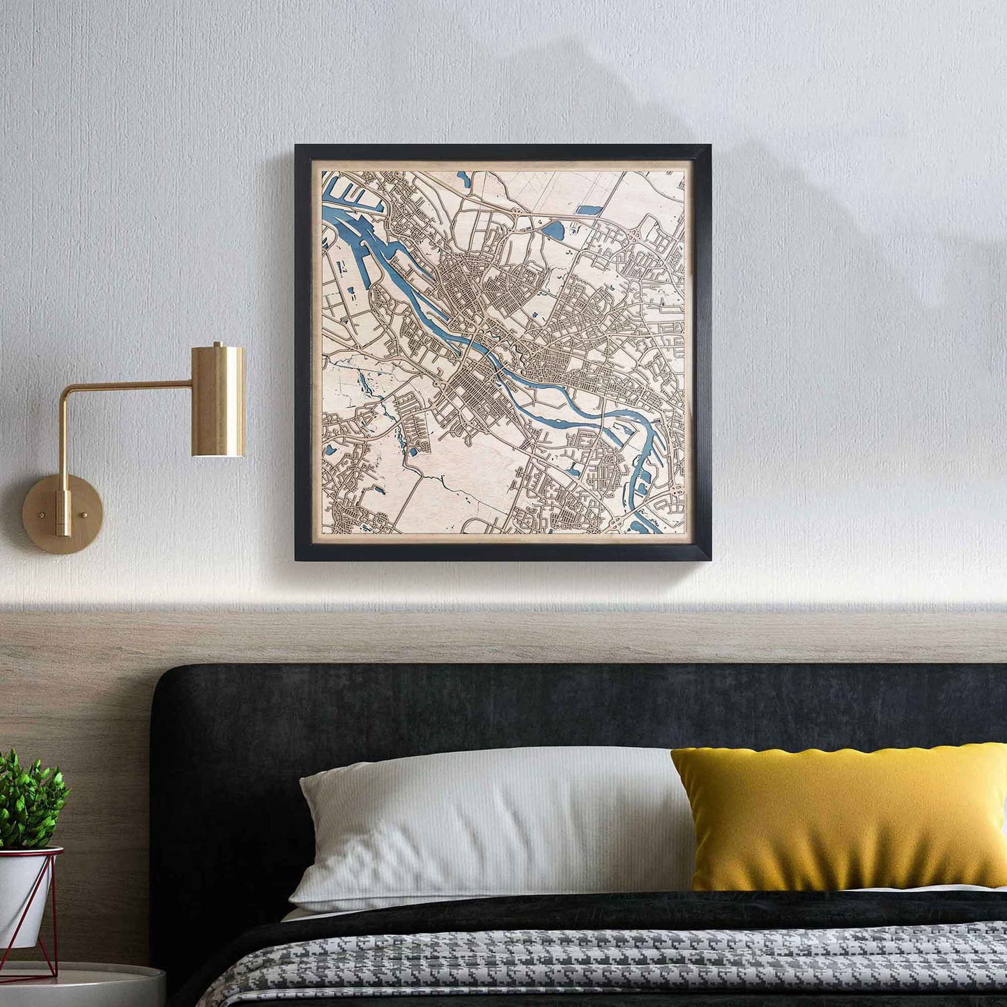 Bremen Wooden Map by CityWood - Custom Wood Map Art - Unique Laser Cut Engraved - Anniversary Gift