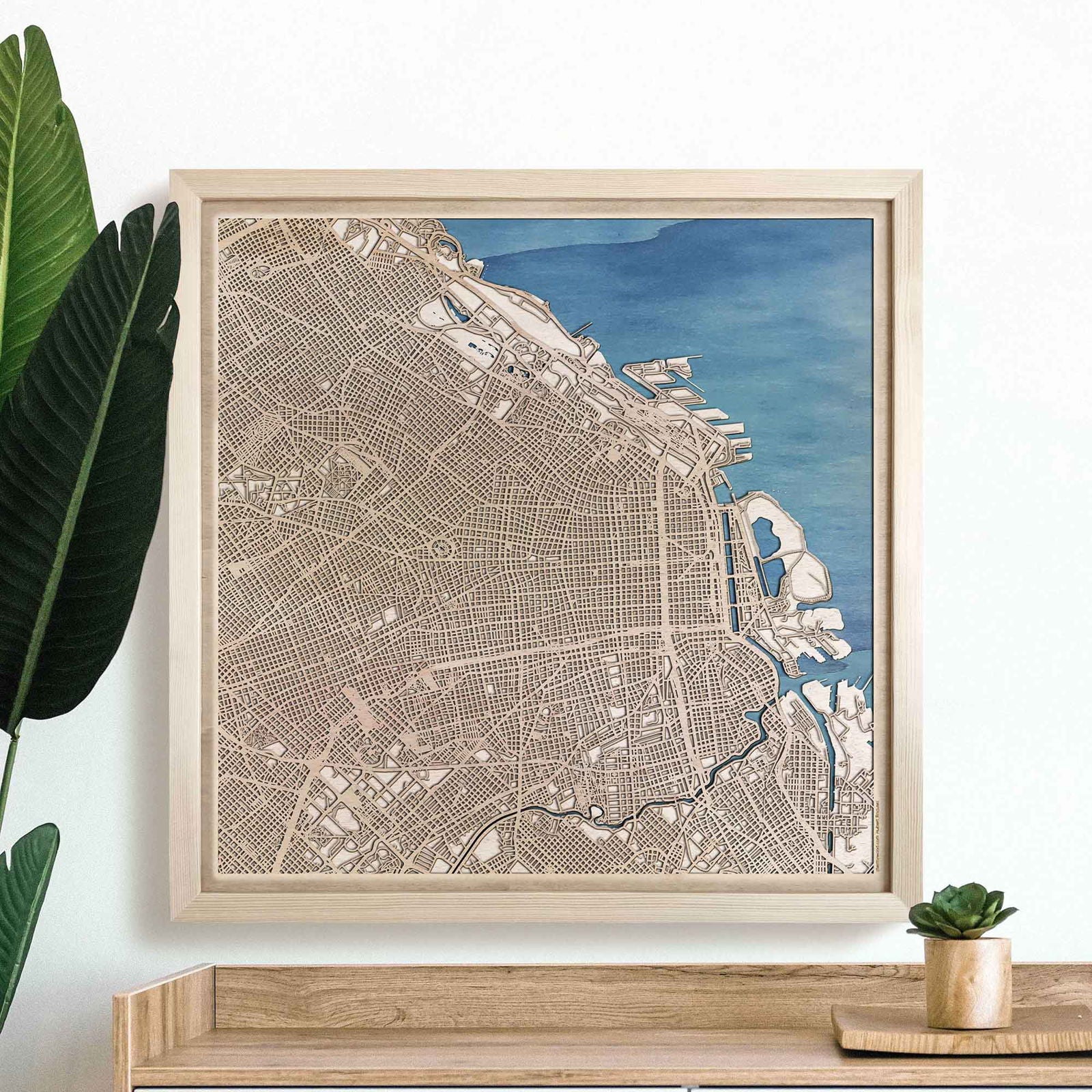 Buenos Aires Wooden Map by CityWood - Custom Wood Map Art - Unique Laser Cut Engraved - Anniversary Gift