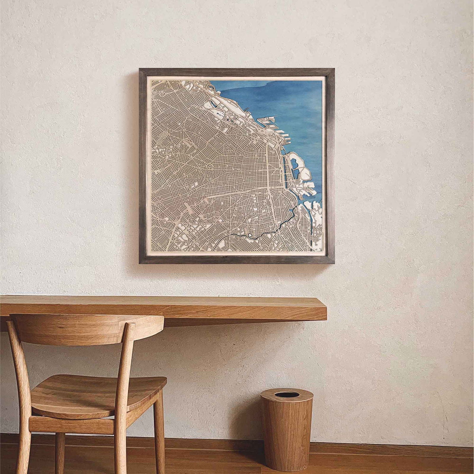 Buenos Aires Wooden Map by CityWood - Custom Wood Map Art - Unique Laser Cut Engraved - Anniversary Gift