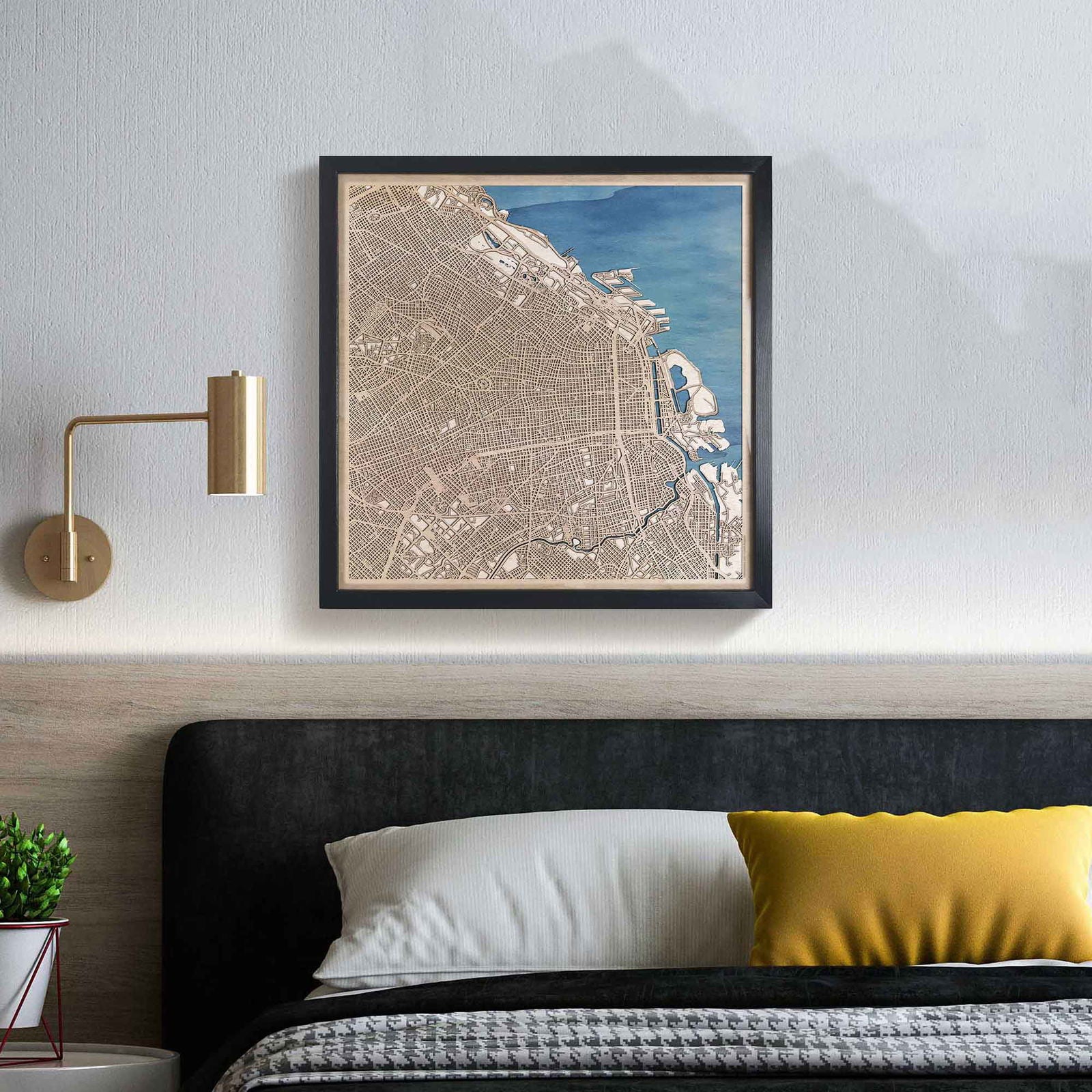 Buenos Aires Wooden Map by CityWood - Custom Wood Map Art - Unique Laser Cut Engraved - Anniversary Gift