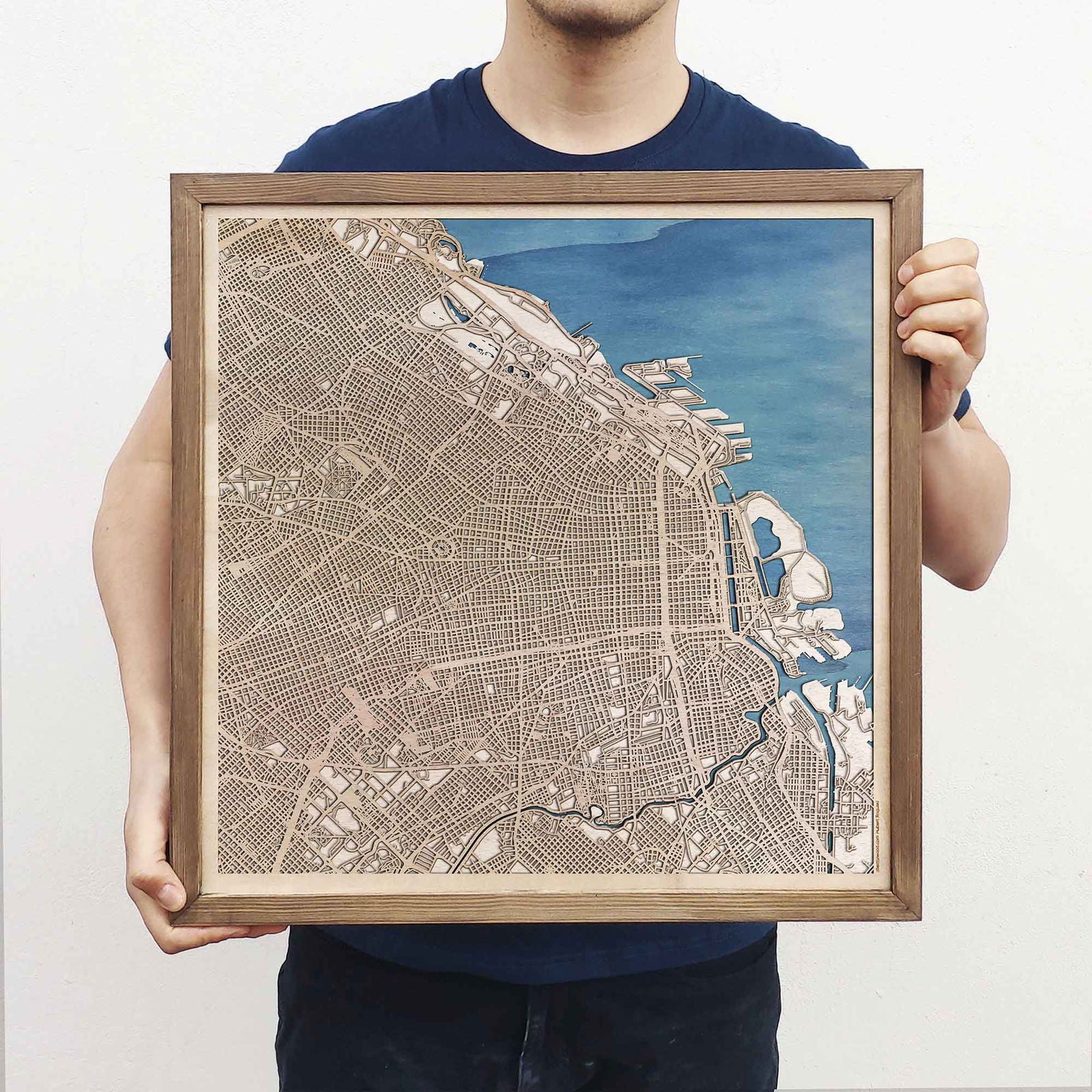 Buenos Aires Wooden Map by CityWood - Custom Wood Map Art - Unique Laser Cut Engraved - Anniversary Gift