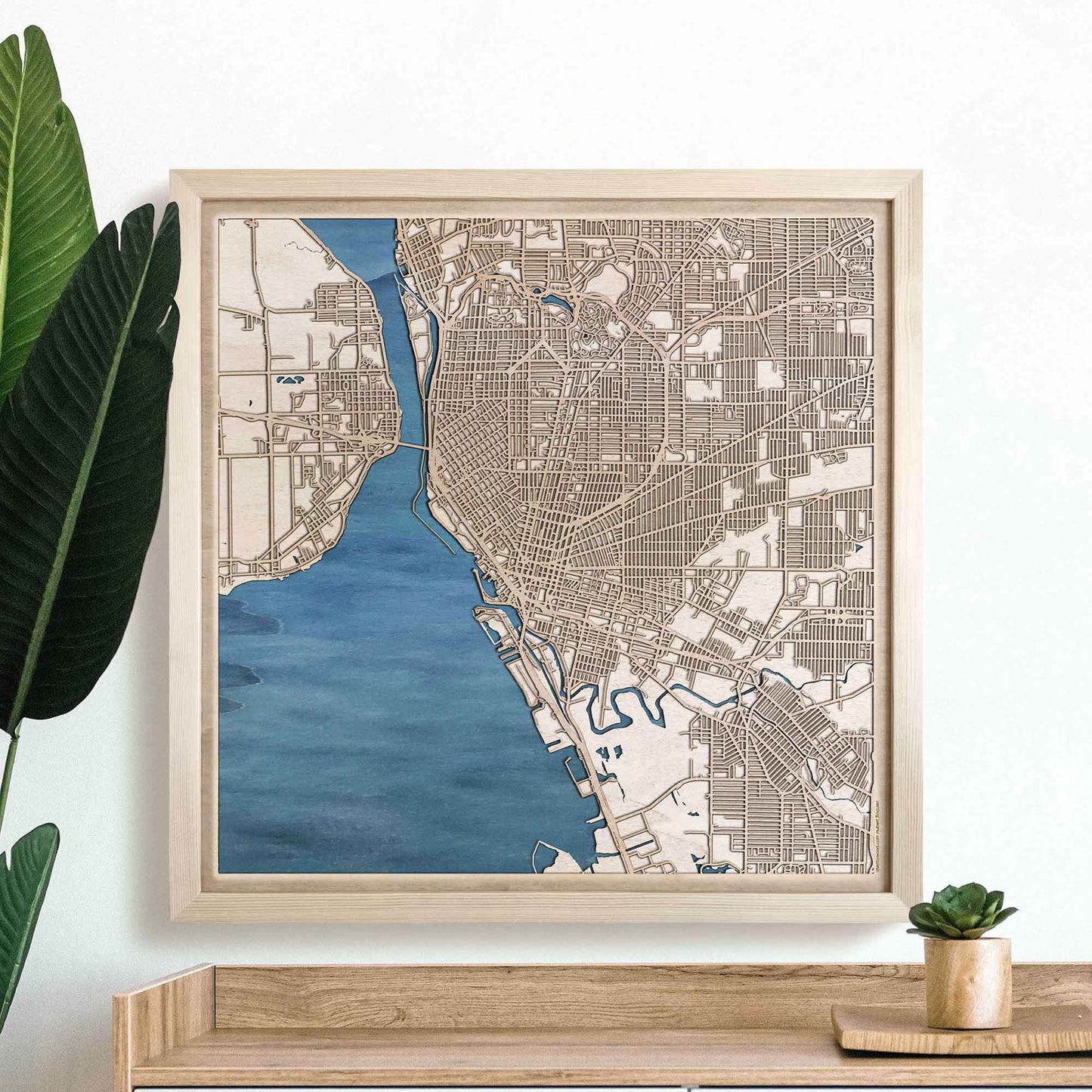 Buffalo Wooden Map by CityWood - Custom Wood Map Art - Unique Laser Cut Engraved - Anniversary Gift