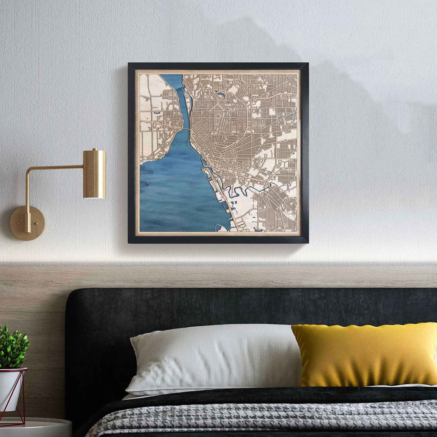 Buffalo Wooden Map by CityWood - Custom Wood Map Art - Unique Laser Cut Engraved - Anniversary Gift