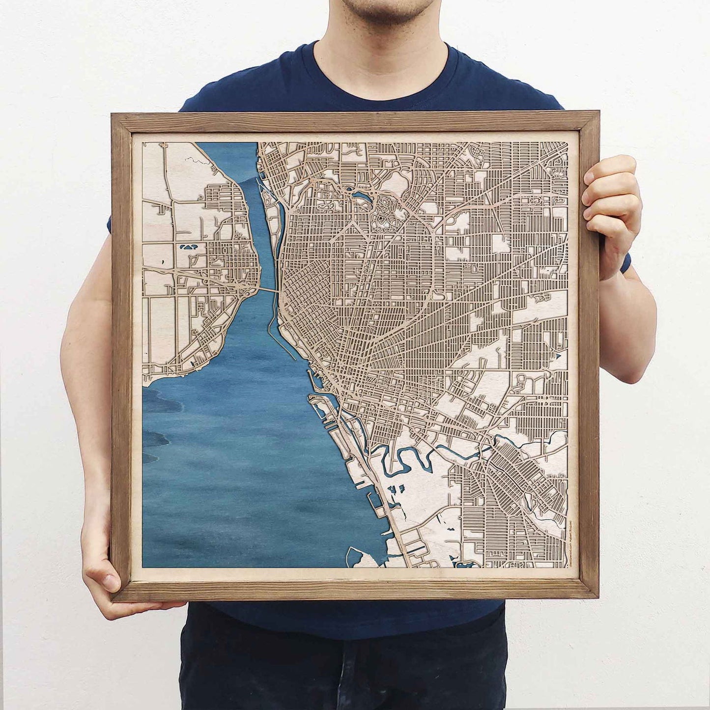 Buffalo Wooden Map by CityWood - Custom Wood Map Art - Unique Laser Cut Engraved - Anniversary Gift