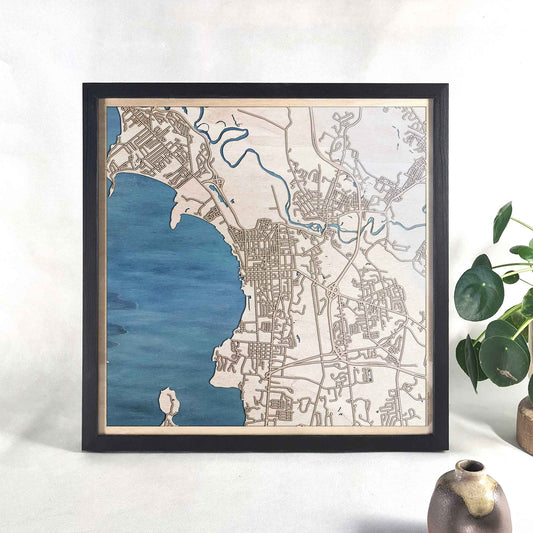 Burlington Wooden Map by CityWood - Custom Wood Map Art - Unique Laser Cut Engraved - Anniversary Gift