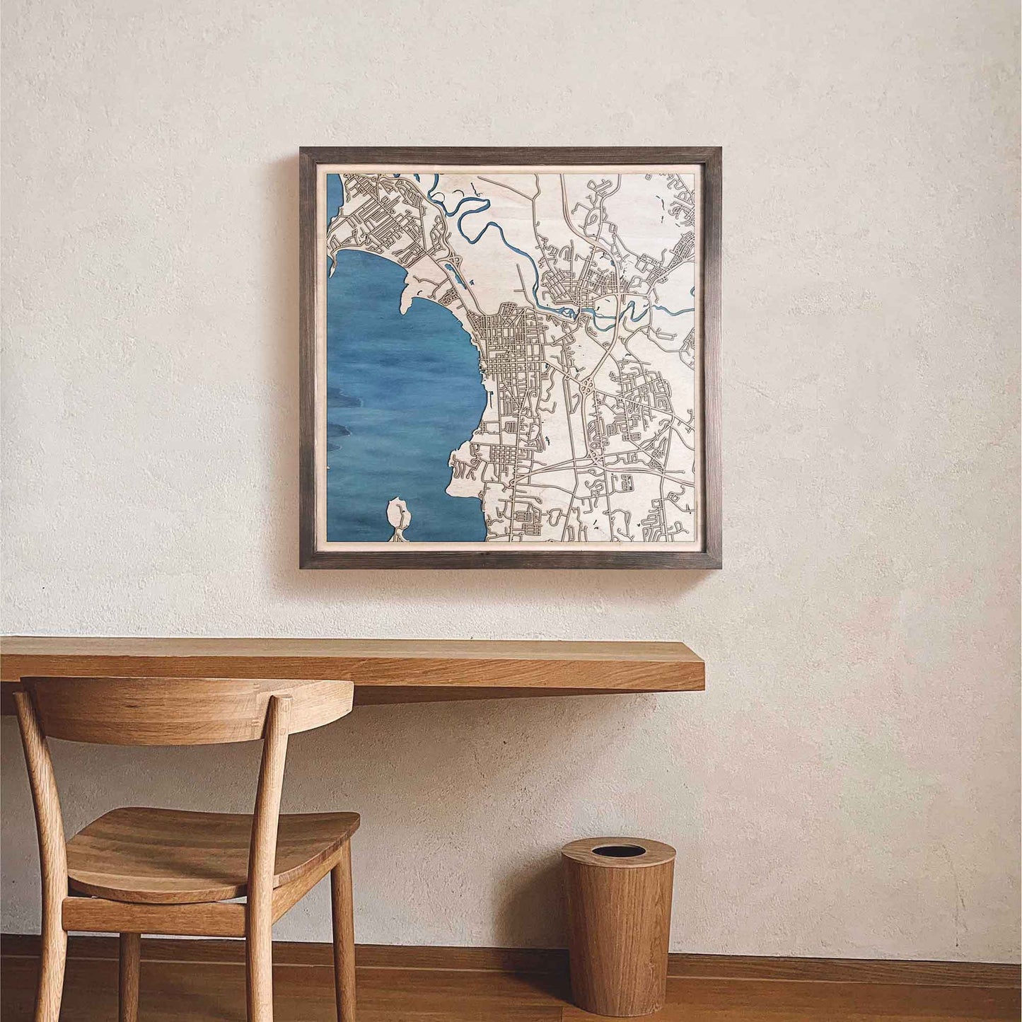 Burlington Wooden Map by CityWood - Custom Wood Map Art - Unique Laser Cut Engraved - Anniversary Gift