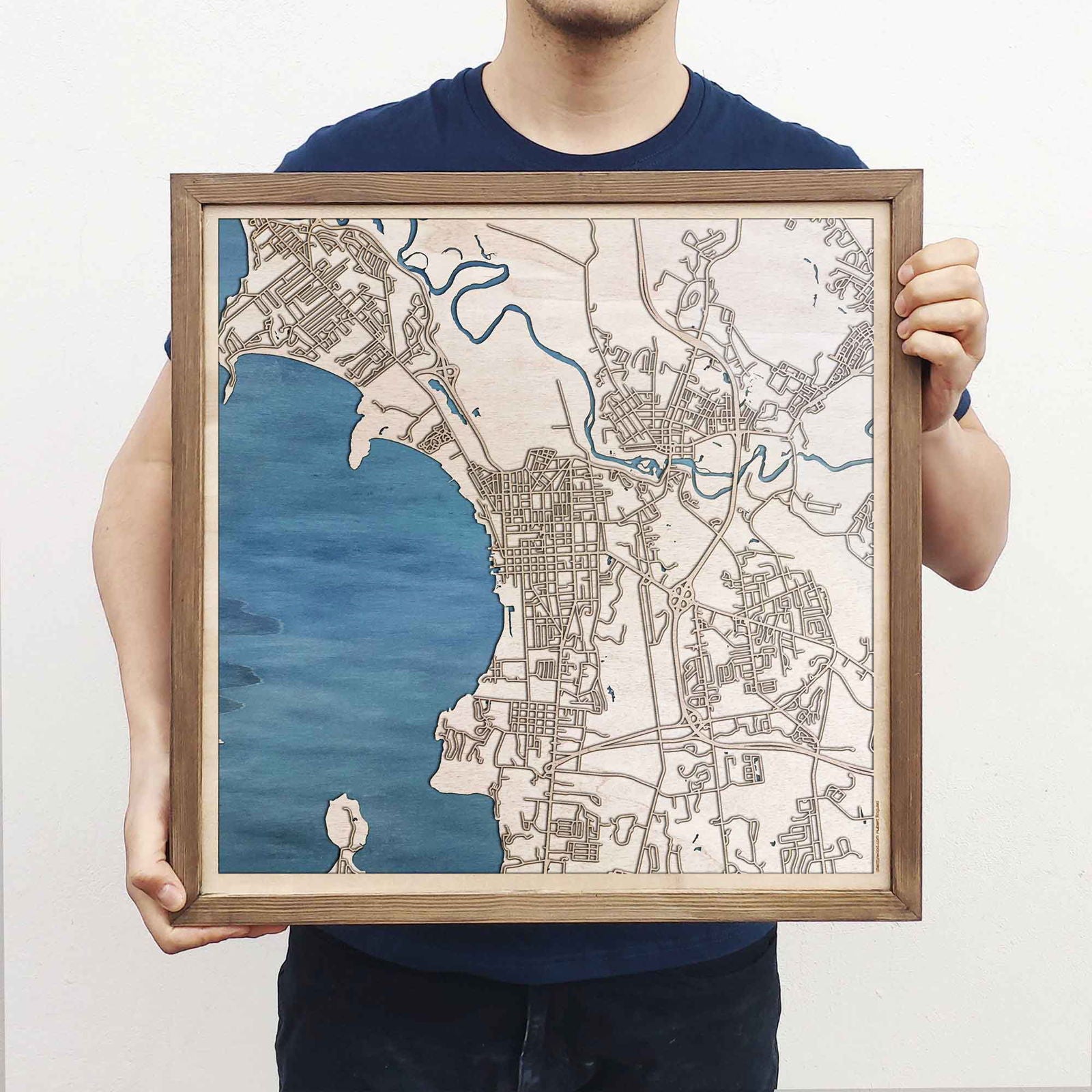 Burlington Wooden Map by CityWood - Custom Wood Map Art - Unique Laser Cut Engraved - Anniversary Gift