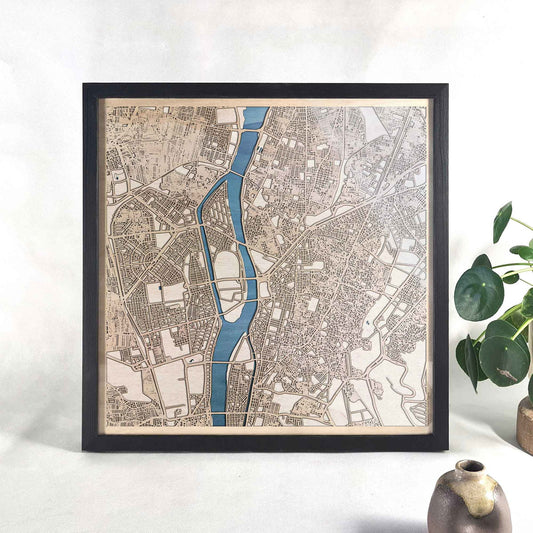 Cairo Wooden Map by CityWood - Custom Wood Map Art - Unique Laser Cut Engraved - Anniversary Gift