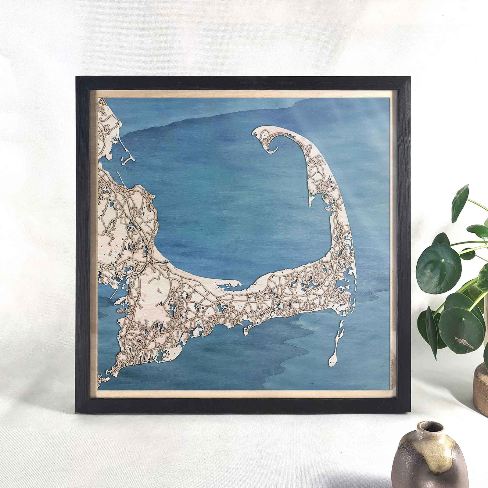 Cape Cod Wooden Map by CityWood - Custom Wood Map Art - Unique Laser Cut Engraved - Anniversary Gift