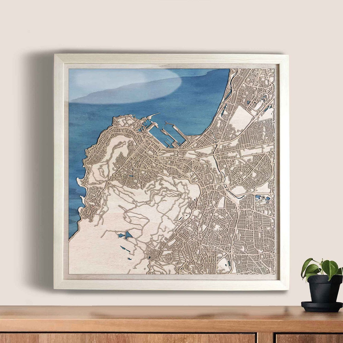 Cape Town Wooden Map by CityWood - Custom Wood Map Art - Unique Laser Cut Engraved - Anniversary Gift