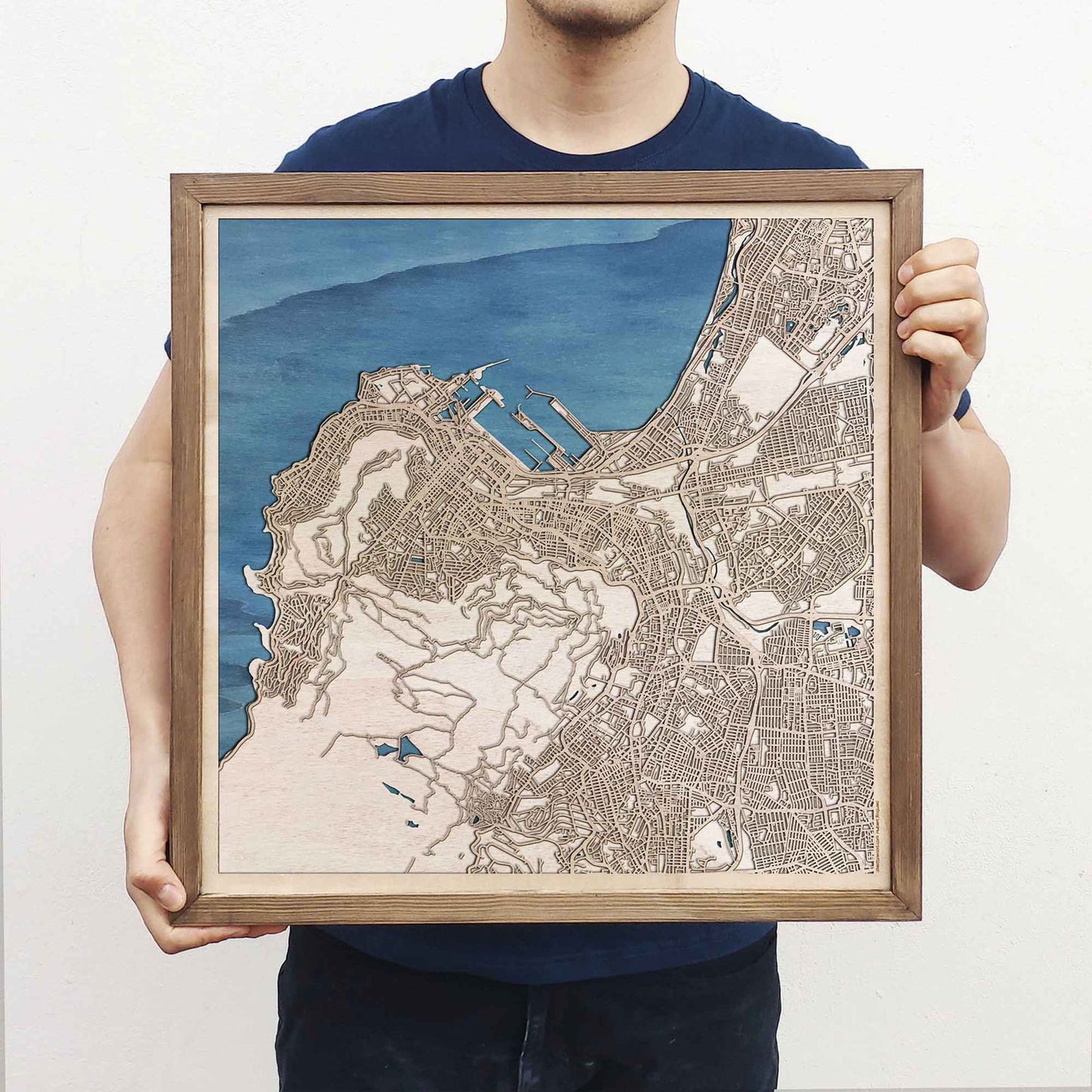 Cape Town Wooden Map by CityWood - Custom Wood Map Art - Unique Laser Cut Engraved - Anniversary Gift