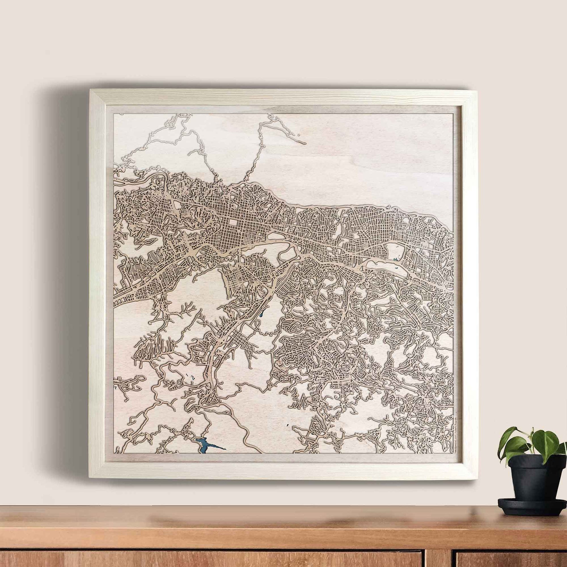 Caracas Wooden Map by CityWood - Custom Wood Map Art - Unique Laser Cut Engraved - Anniversary Gift