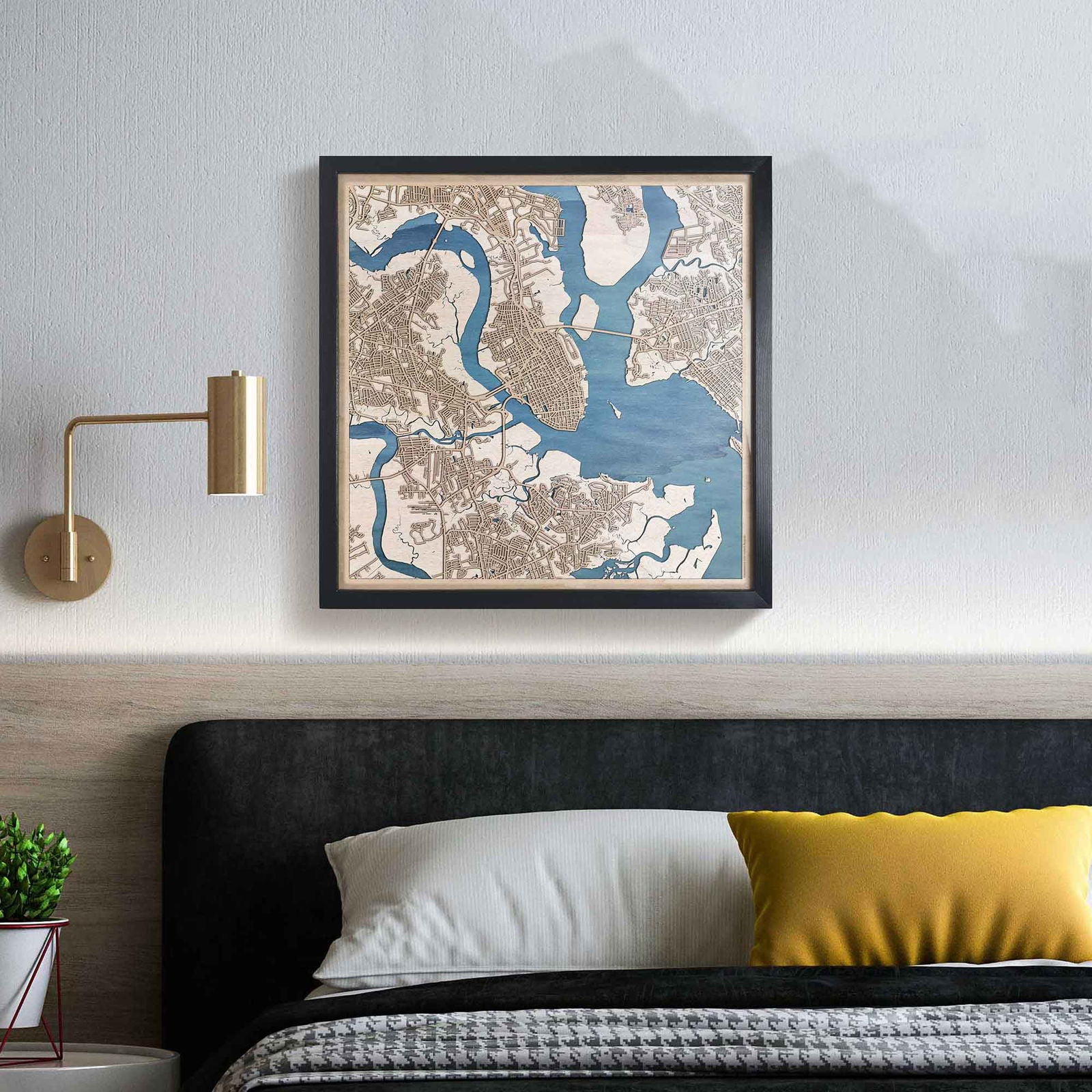 Wooden street map of Charleston - 3D, topographic, engraved, laser cut ...