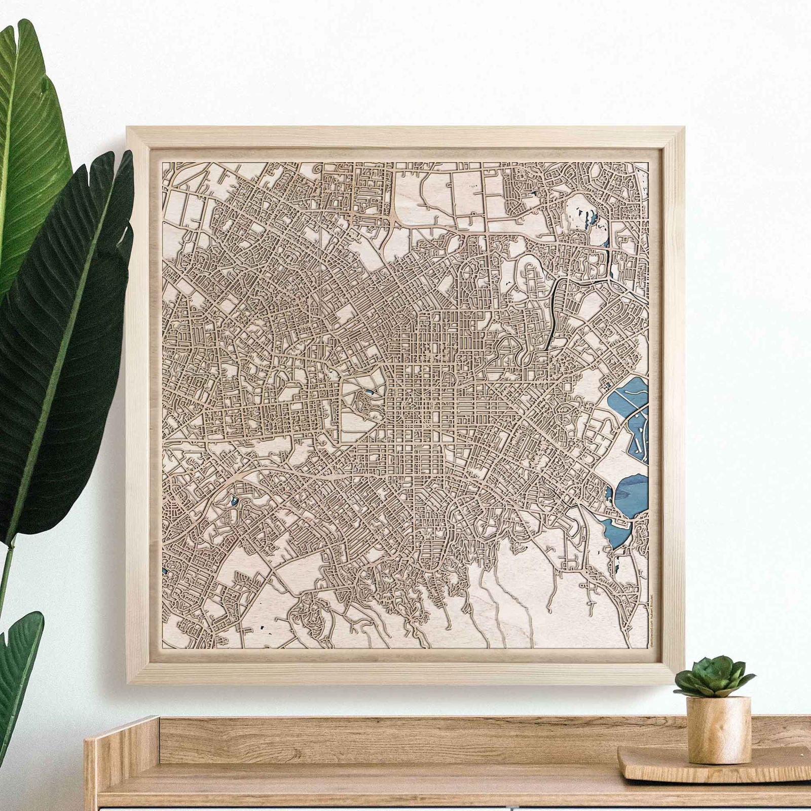 Christchurch Wooden Map by CityWood - Custom Wood Map Art - Unique Laser Cut Engraved - Anniversary Gift