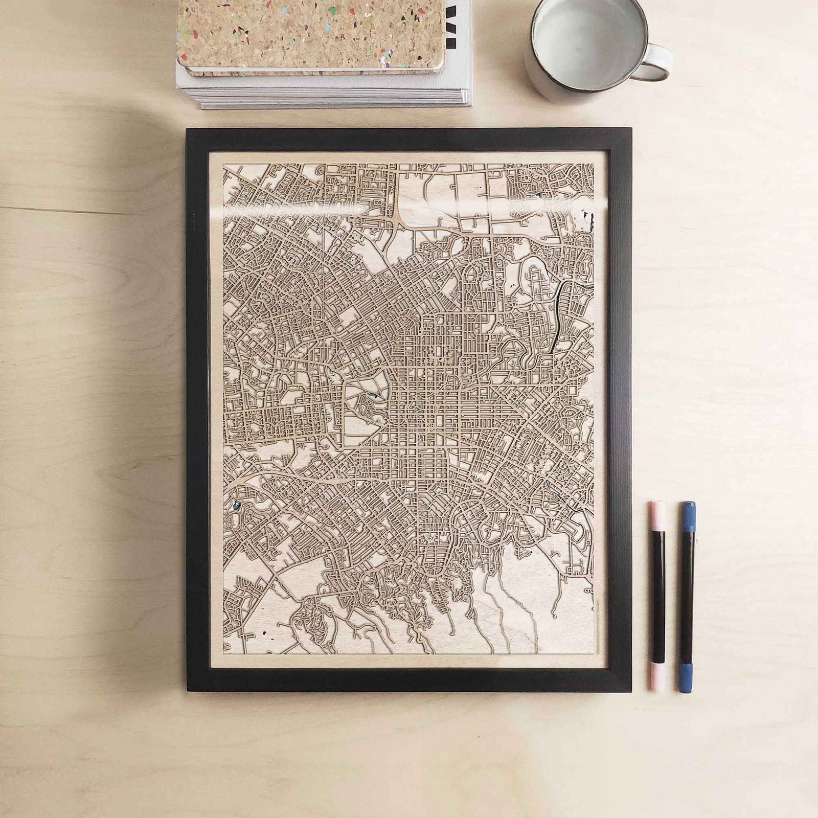 Christchurch Wooden Map by CityWood - Custom Wood Map Art - Unique Laser Cut Engraved - Anniversary Gift
