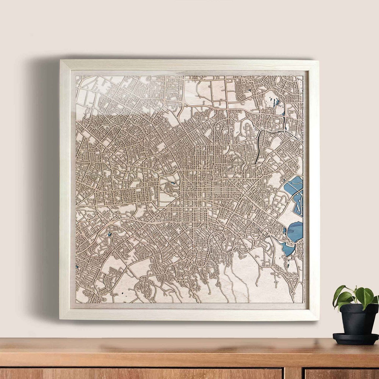Christchurch Wooden Map by CityWood - Custom Wood Map Art - Unique Laser Cut Engraved - Anniversary Gift