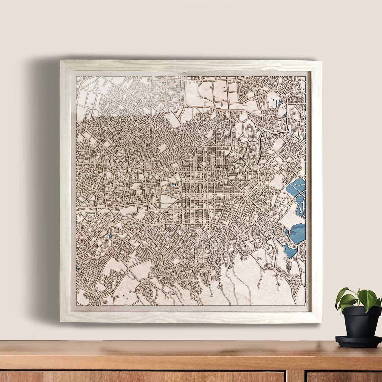 Christchurch Wooden Map by CityWood - Custom Wood Map Art - Unique Laser Cut Engraved - Anniversary Gift