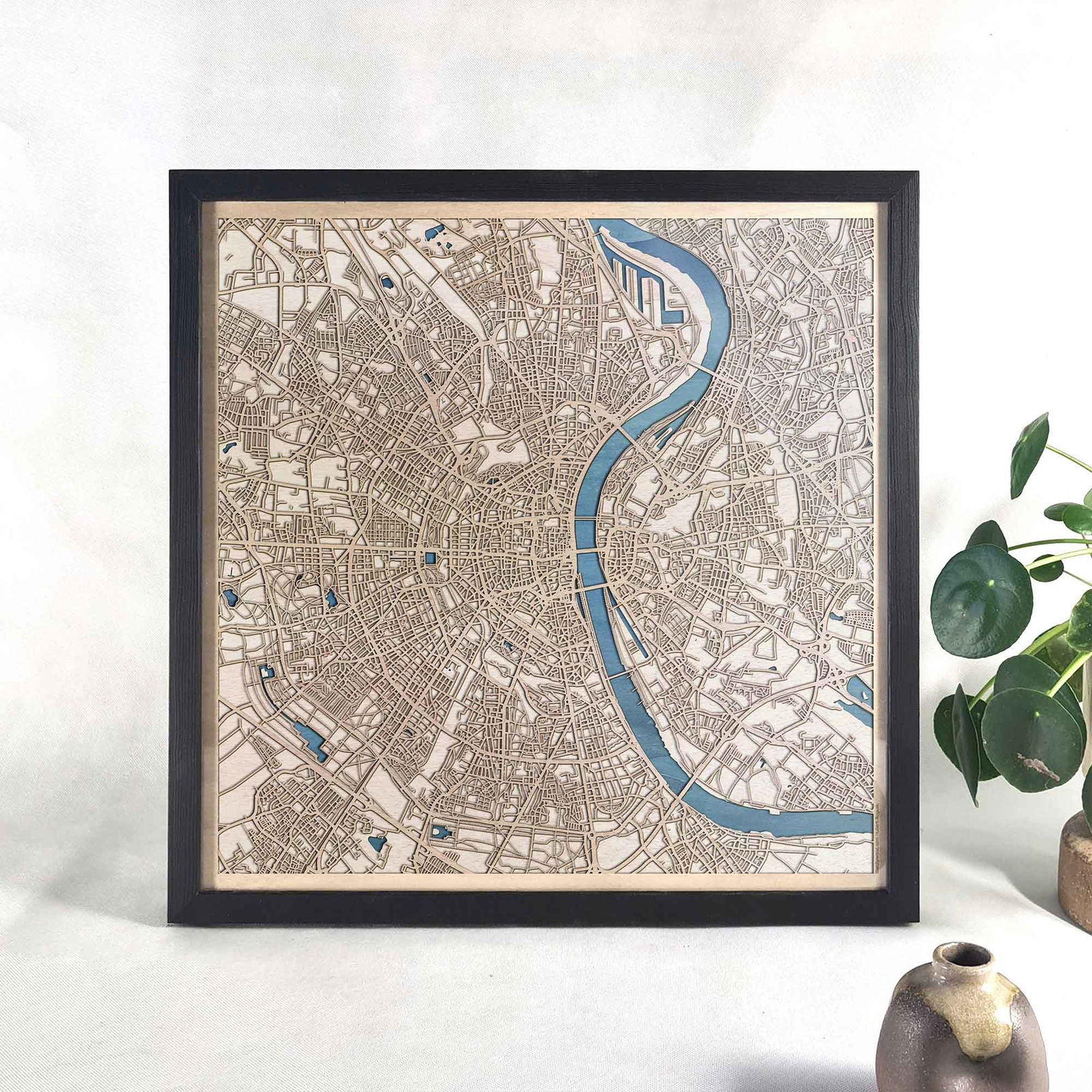 Cologne Wooden Map by CityWood - Custom Wood Map Art - Unique Laser Cut Engraved - Anniversary Gift
