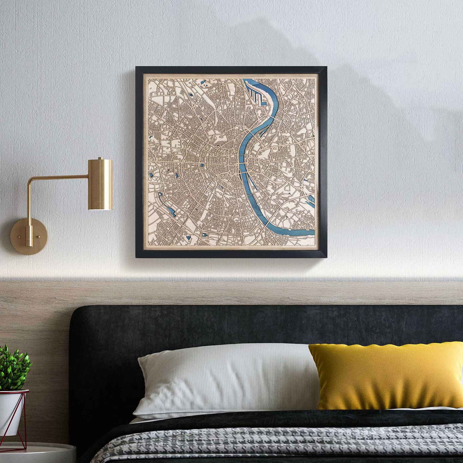Cologne Wooden Map by CityWood - Custom Wood Map Art - Unique Laser Cut Engraved - Anniversary Gift