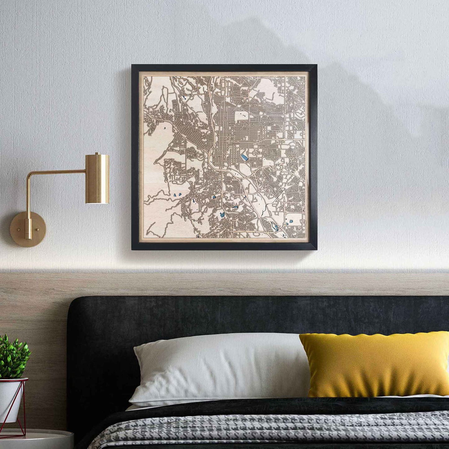 Colorado Springs Wooden Map by CityWood - Custom Wood Map Art - Unique Laser Cut Engraved - Anniversary Gift