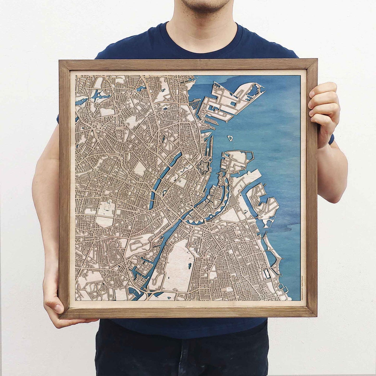 Copenhagen Wooden Map by CityWood - Custom Wood Map Art - Unique Laser Cut Engraved - Anniversary Gift