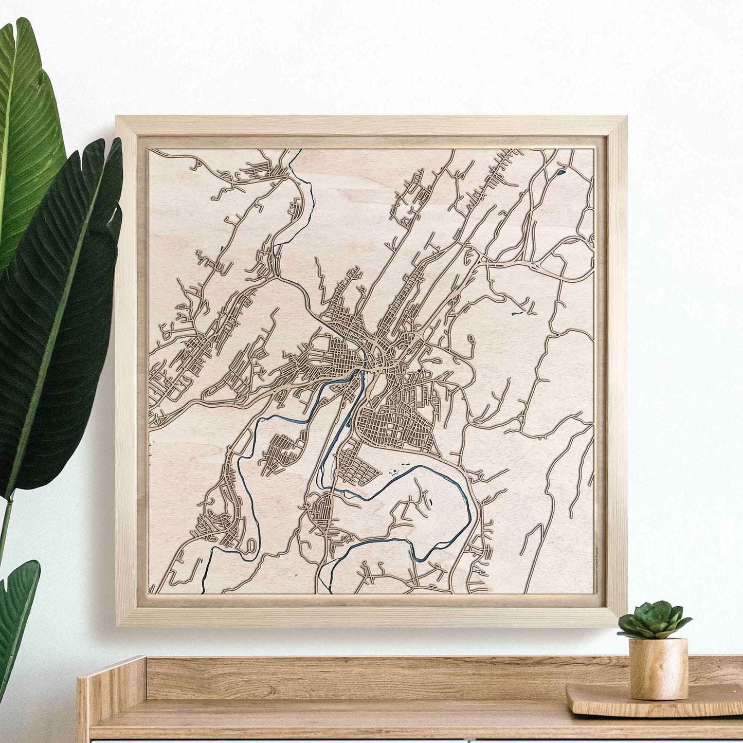 Cumberland Wooden Map by CityWood - Custom Wood Map Art - Unique Laser Cut Engraved - Anniversary Gift