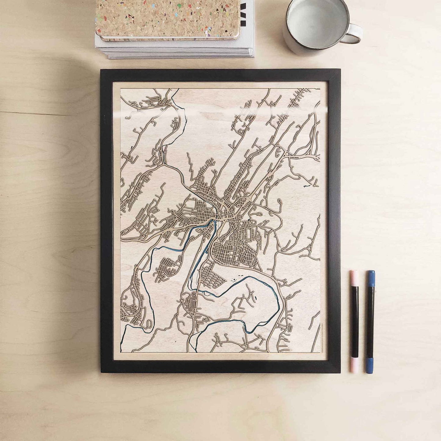 Cumberland Wooden Map by CityWood - Custom Wood Map Art - Unique Laser Cut Engraved - Anniversary Gift
