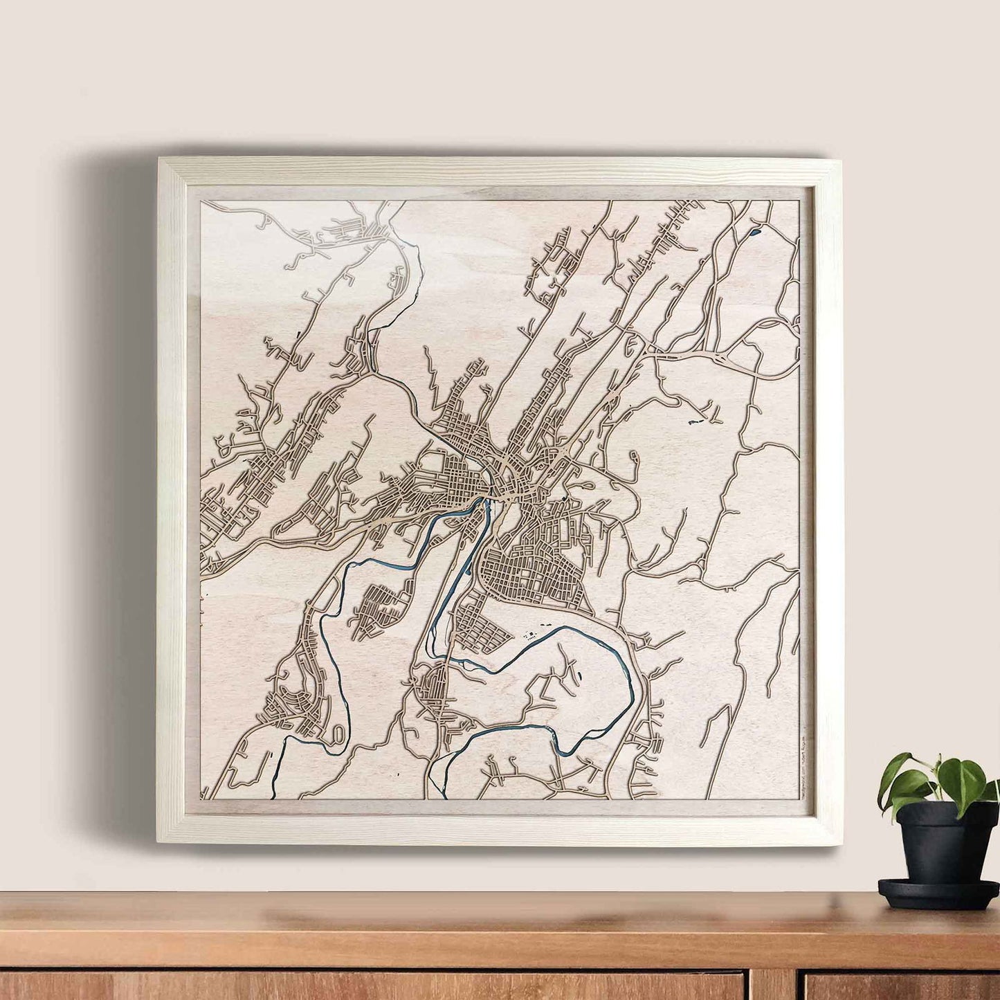 Cumberland Wooden Map by CityWood - Custom Wood Map Art - Unique Laser Cut Engraved - Anniversary Gift