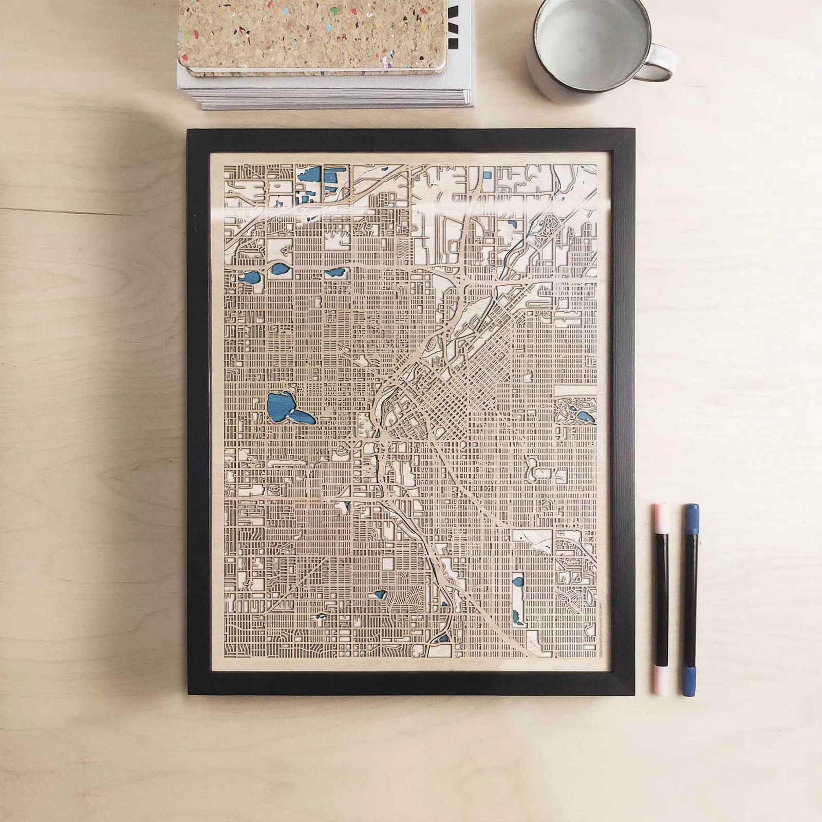 Denver Wooden Map by CityWood - Custom Wood Map Art - Unique Laser Cut Engraved - Anniversary Gift