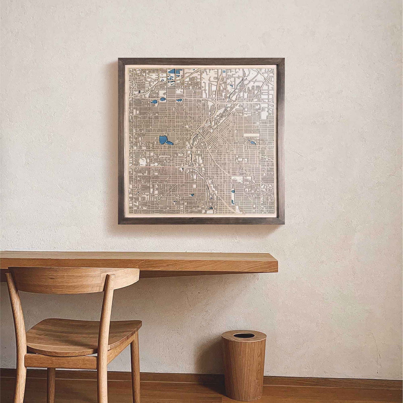 Denver Wooden Map by CityWood - Custom Wood Map Art - Unique Laser Cut Engraved - Anniversary Gift