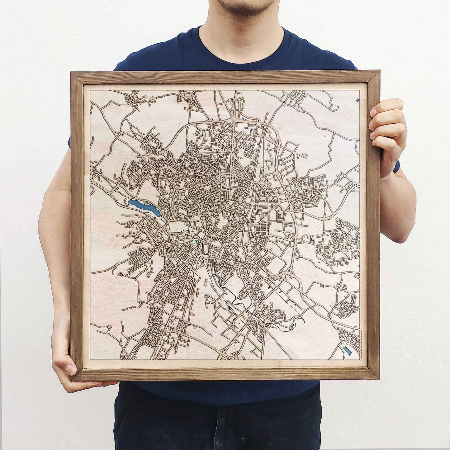 Dijon Wooden Map by CityWood - Custom Wood Map Art - Unique Laser Cut Engraved - Anniversary Gift