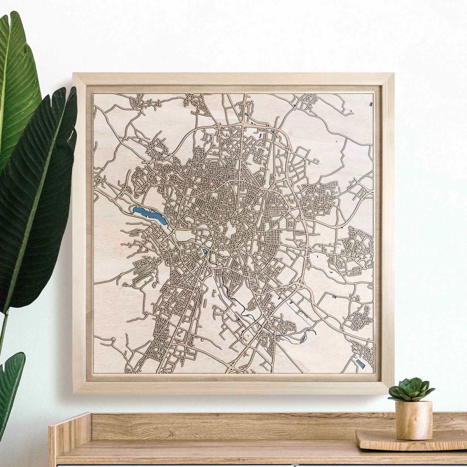 Dijon Wooden Map by CityWood - Custom Wood Map Art - Unique Laser Cut Engraved - Anniversary Gift