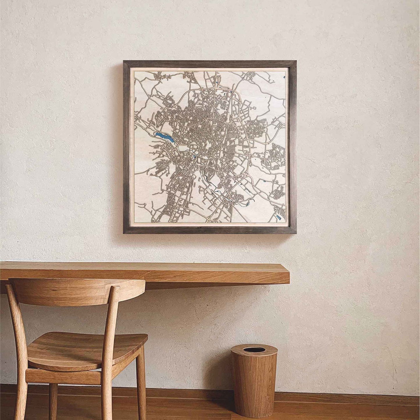 Dijon Wooden Map by CityWood - Custom Wood Map Art - Unique Laser Cut Engraved - Anniversary Gift