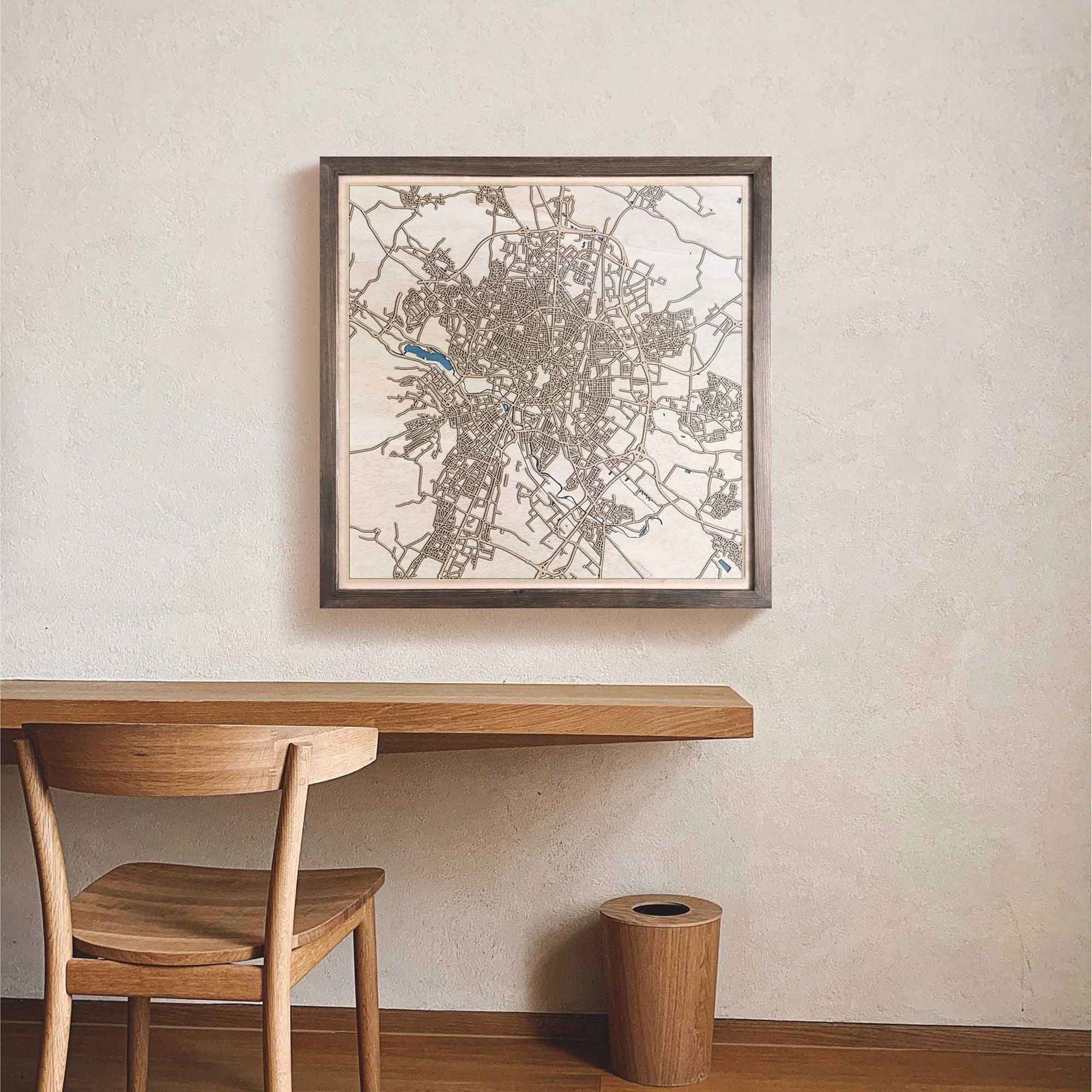 Dijon Wooden Map by CityWood - Custom Wood Map Art - Unique Laser Cut Engraved - Anniversary Gift