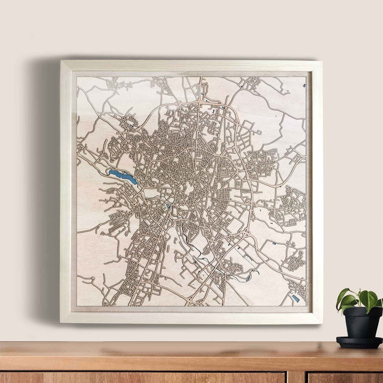 Dijon Wooden Map by CityWood - Custom Wood Map Art - Unique Laser Cut Engraved - Anniversary Gift