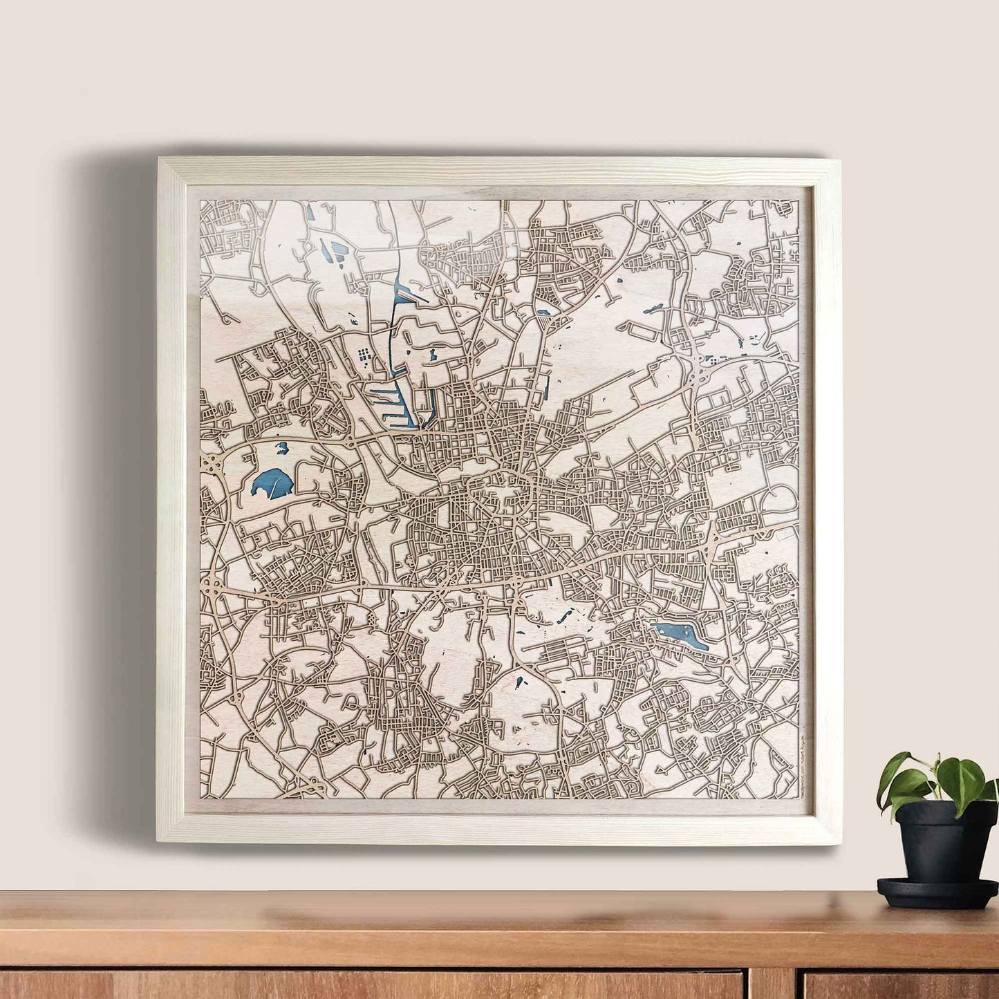 Dortmund Wooden Map by CityWood - Custom Wood Map Art - Unique Laser Cut Engraved - Anniversary Gift