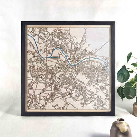 Dresden Wooden Map by CityWood - Custom Wood Map Art - Unique Laser Cut Engraved - Anniversary Gift