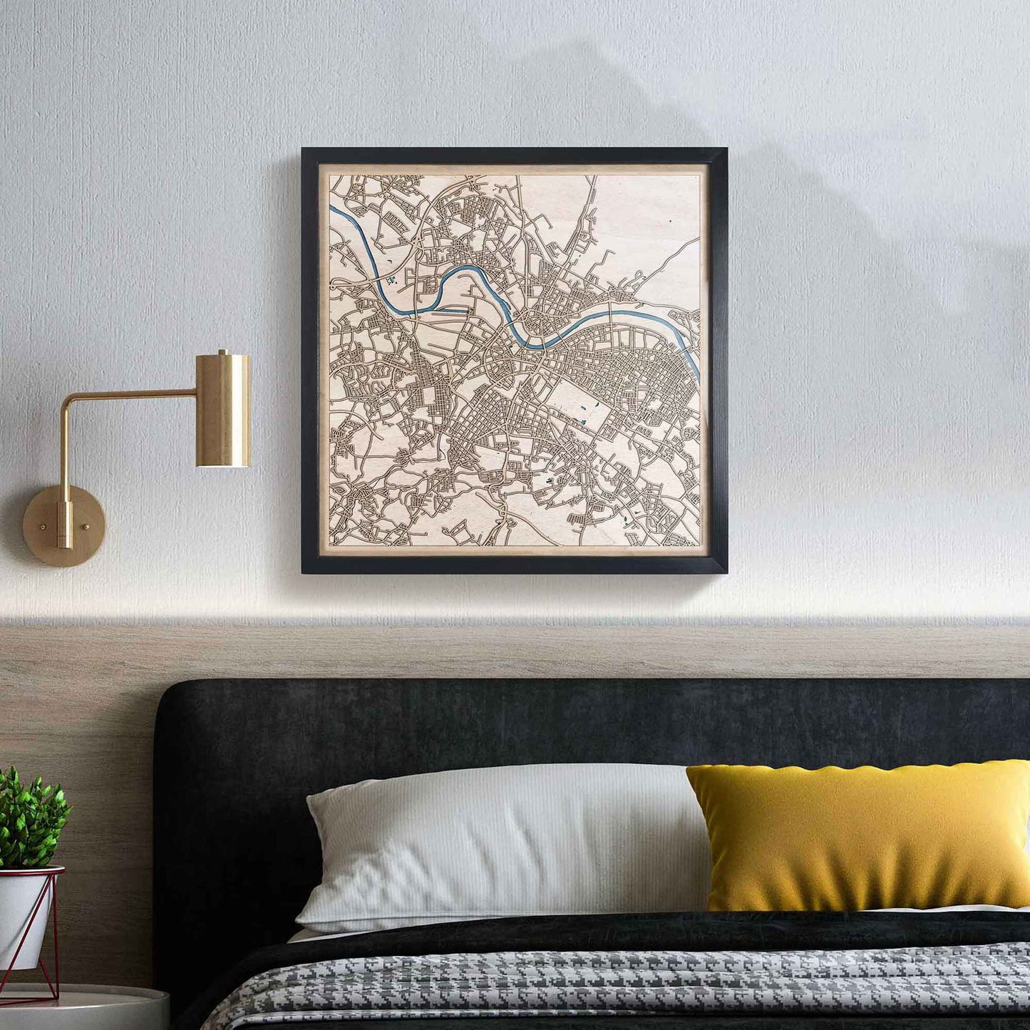 Dresden Wooden Map by CityWood - Custom Wood Map Art - Unique Laser Cut Engraved - Anniversary Gift