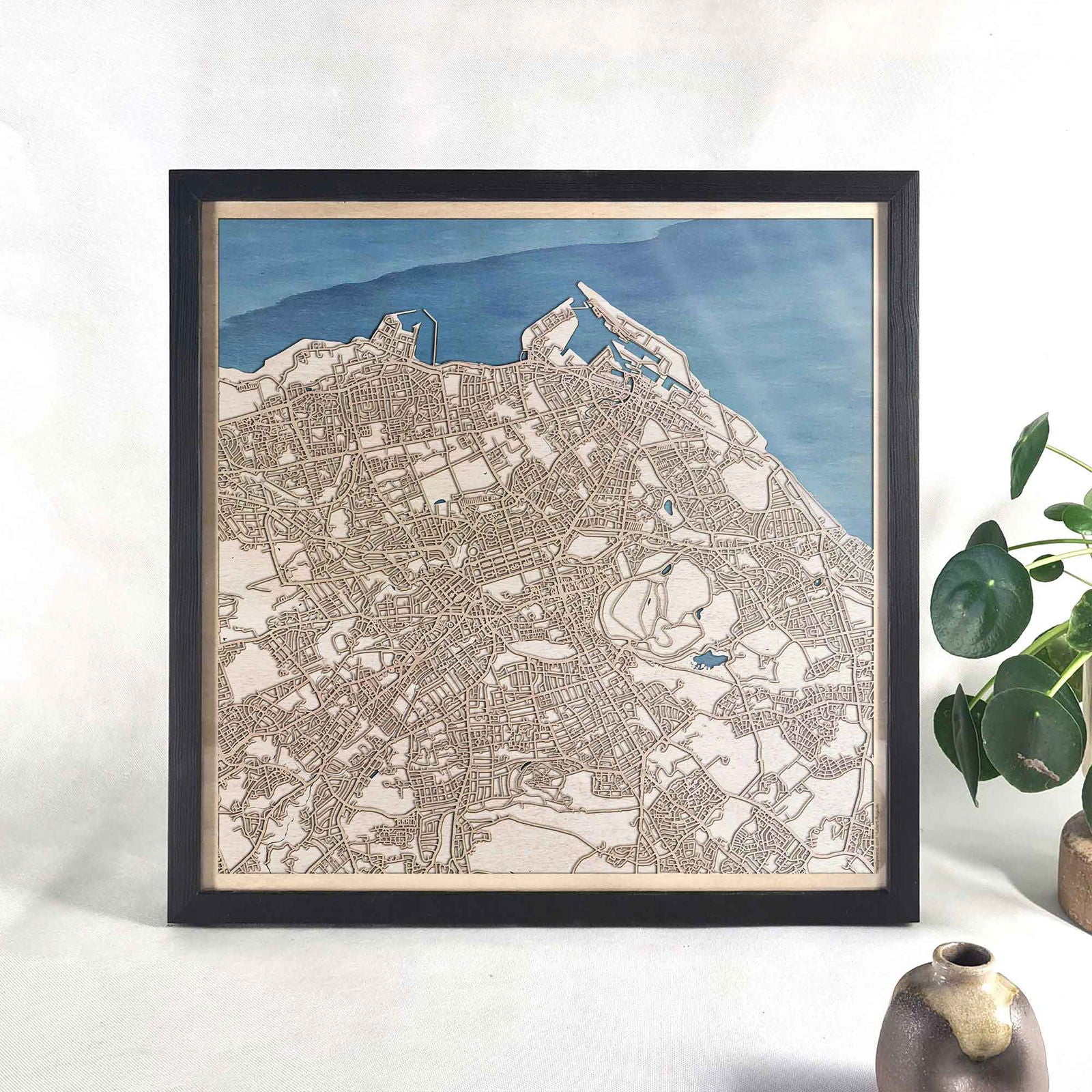 Edinburgh Wooden Map by CityWood - Custom Wood Map Art - Unique Laser Cut Engraved - Anniversary Gift