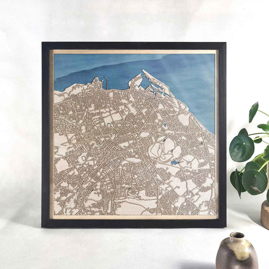 Edinburgh Wooden Map by CityWood - Custom Wood Map Art - Unique Laser Cut Engraved - Anniversary Gift