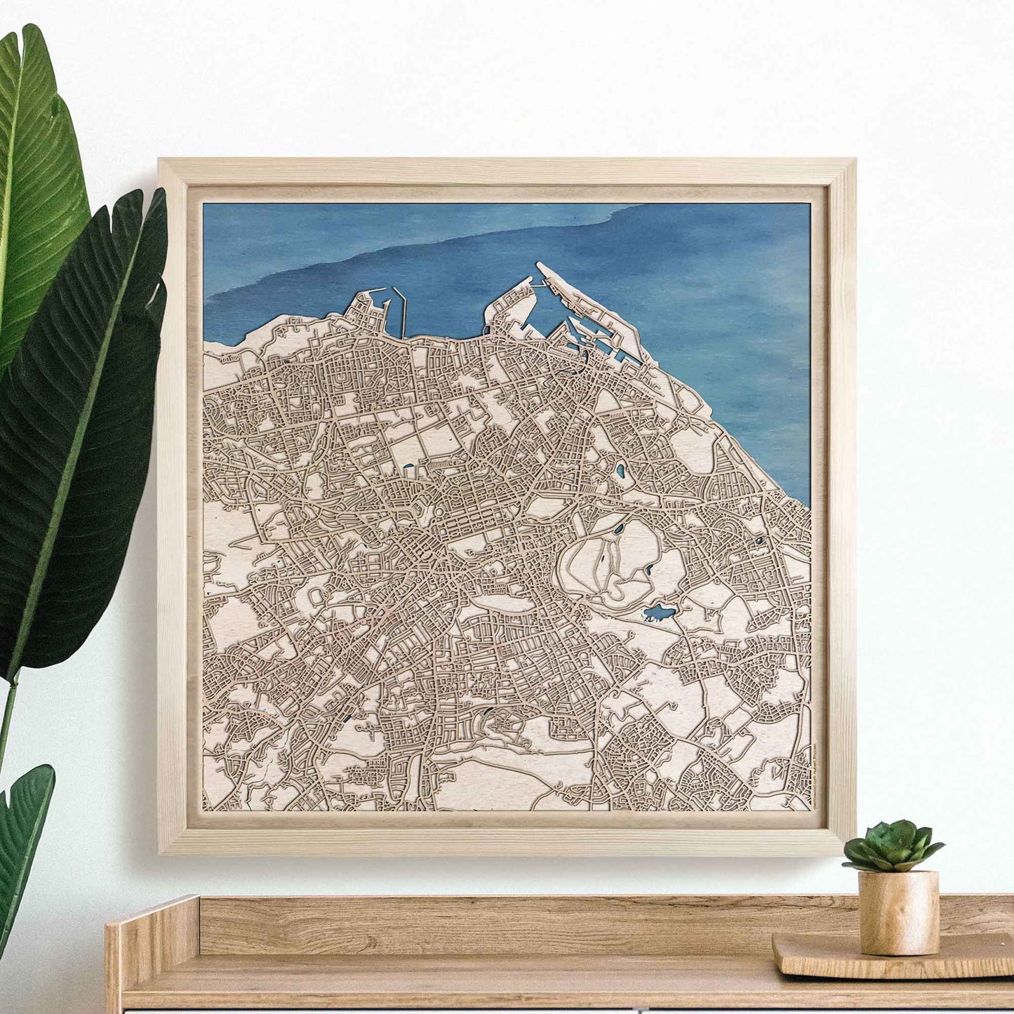 Edinburgh Wooden Map by CityWood - Custom Wood Map Art - Unique Laser Cut Engraved - Anniversary Gift
