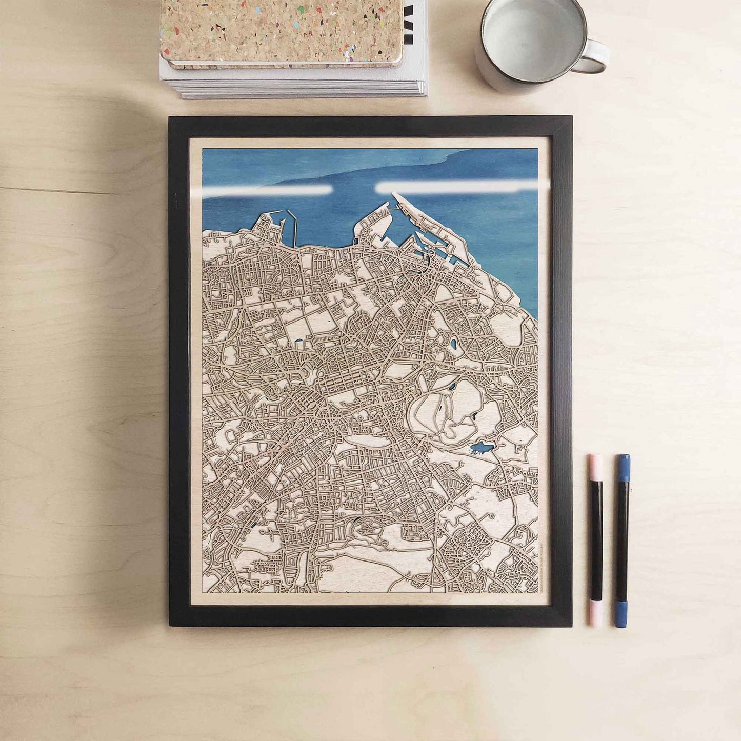 Edinburgh Wooden Map by CityWood - Custom Wood Map Art - Unique Laser Cut Engraved - Anniversary Gift