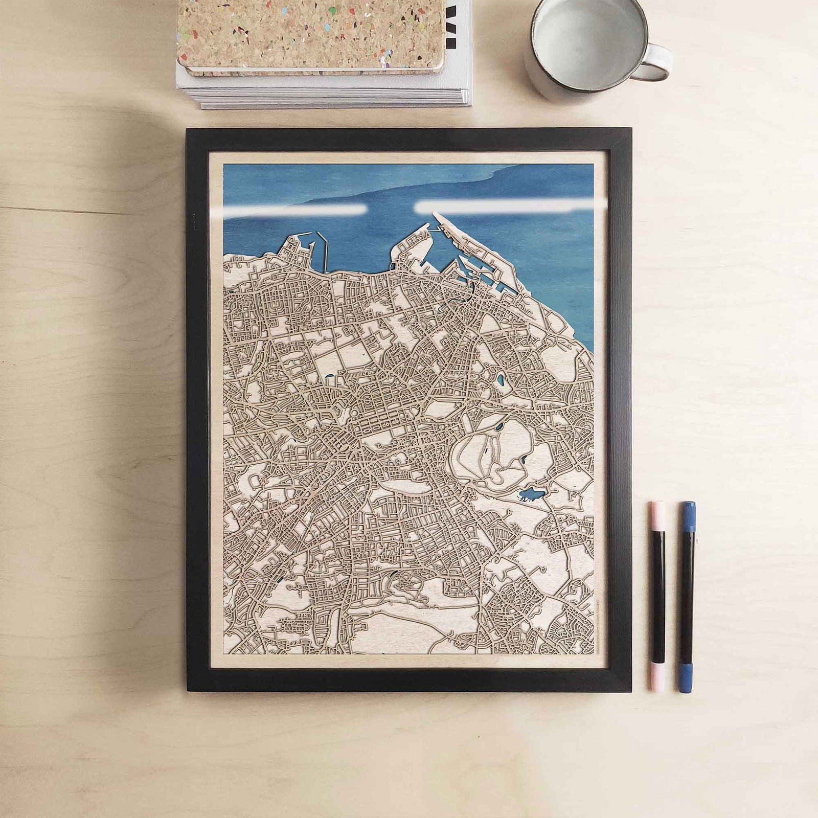 Edinburgh Wooden Map by CityWood - Custom Wood Map Art - Unique Laser Cut Engraved - Anniversary Gift