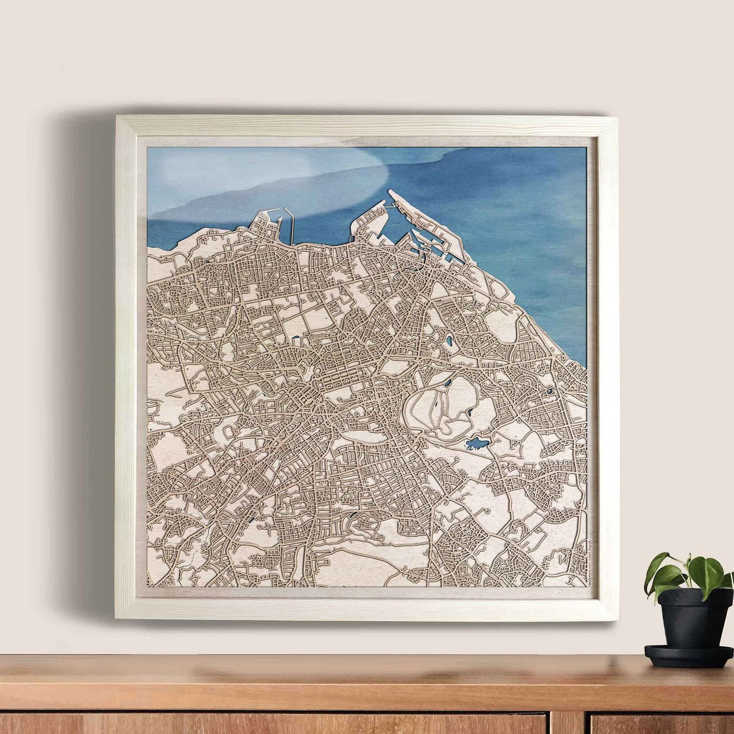 Edinburgh Wooden Map by CityWood - Custom Wood Map Art - Unique Laser Cut Engraved - Anniversary Gift