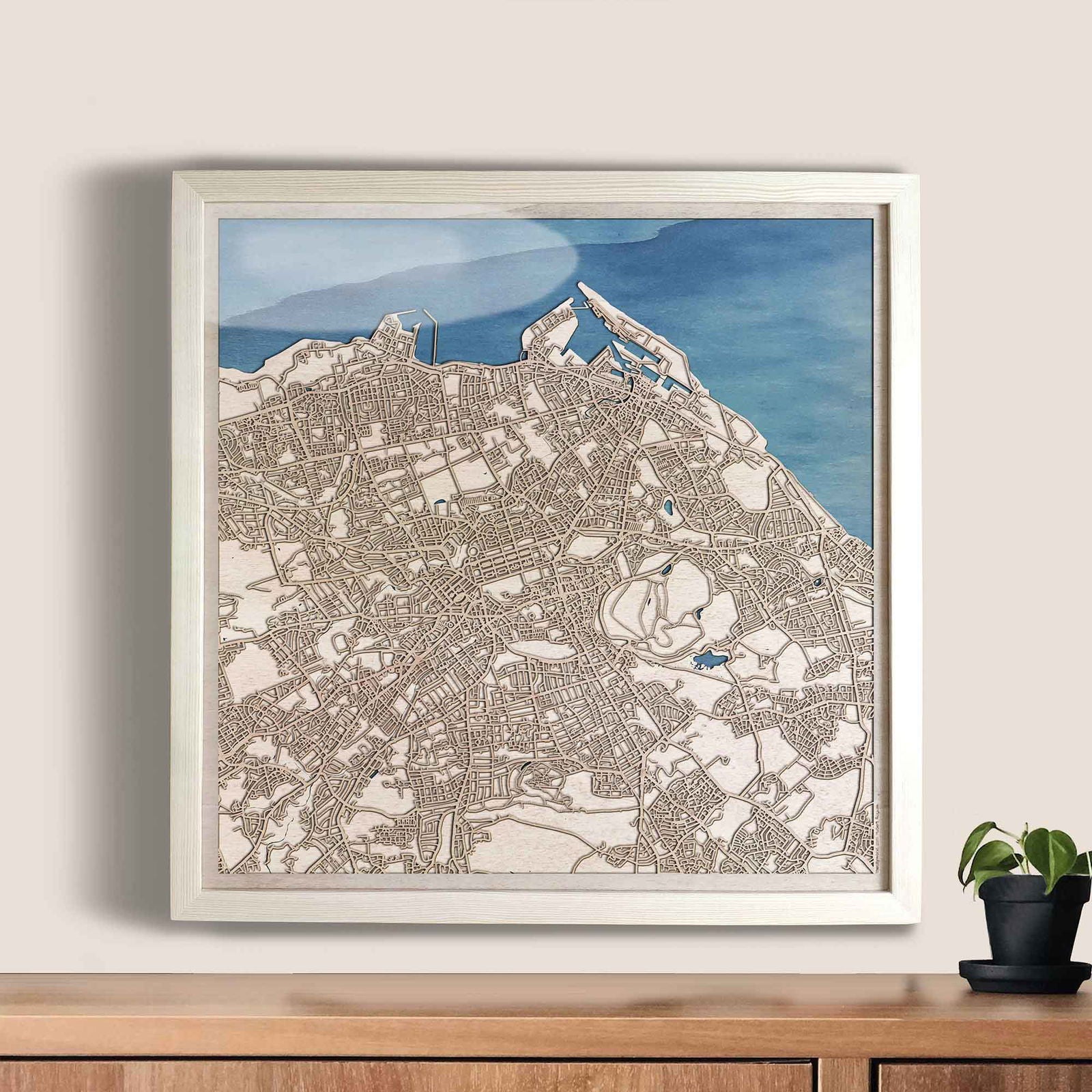 Edinburgh Wooden Map by CityWood - Custom Wood Map Art - Unique Laser Cut Engraved - Anniversary Gift