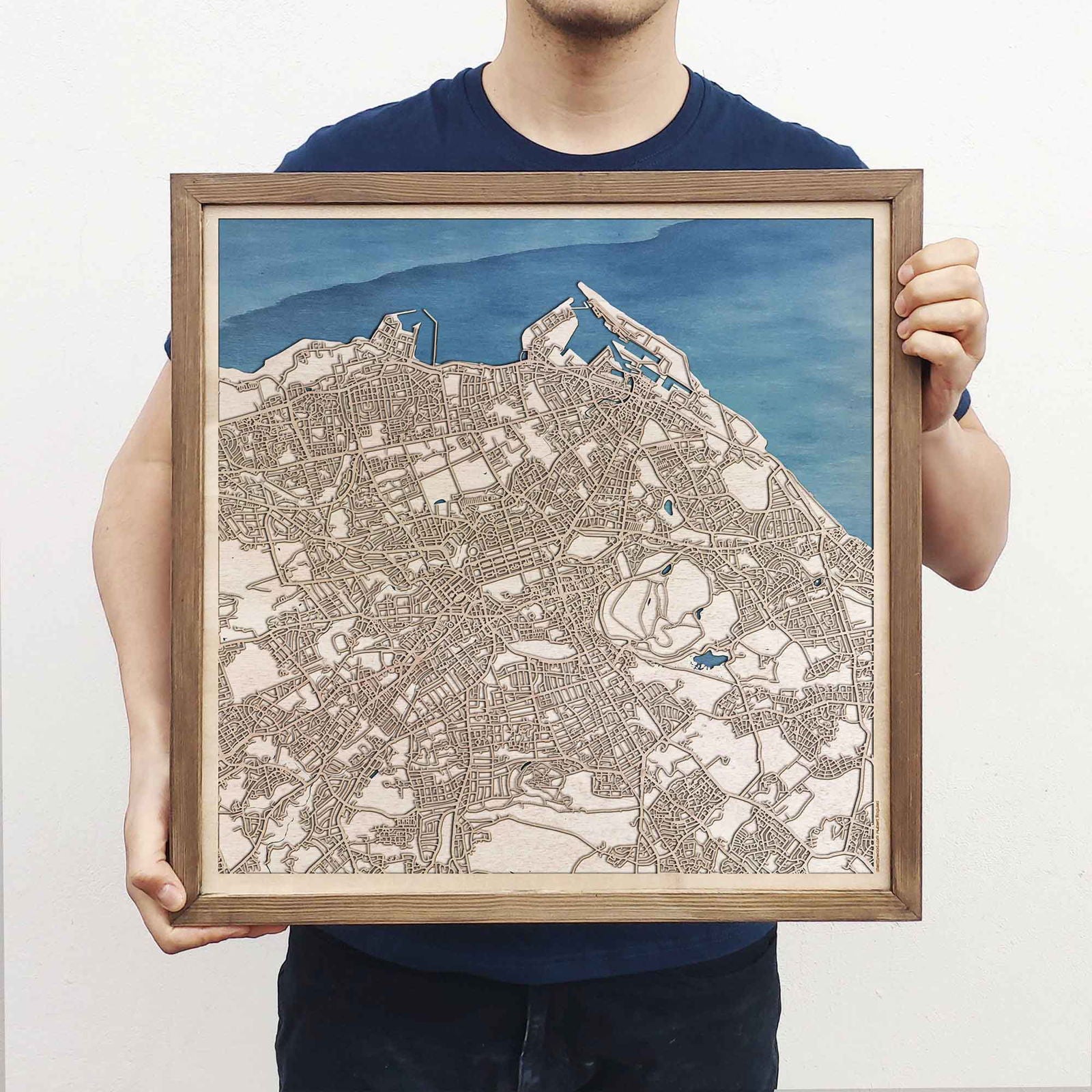 Edinburgh Wooden Map by CityWood - Custom Wood Map Art - Unique Laser Cut Engraved - Anniversary Gift